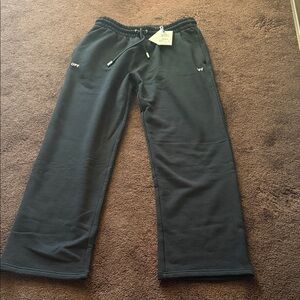 New Men’s Size Large OFF-White Virgil Abloh Spray Can Diagonal Sweatpants Black